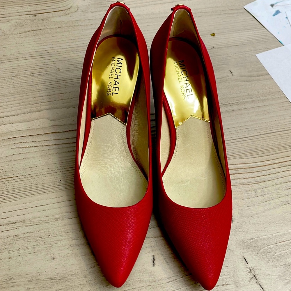Michael Kors Red Leather Pumps Size 9